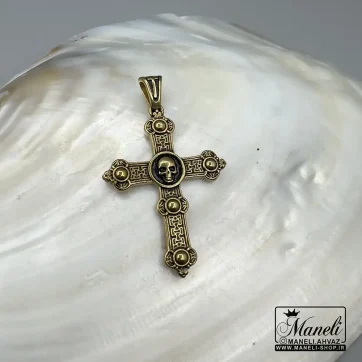 پلاک سلیب طلایی با طرح اسکلت|14040703