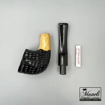 پیپ چوبی ساوینلی دو رنگ با آتشگاه طرح دار | 14040662 - Image 4