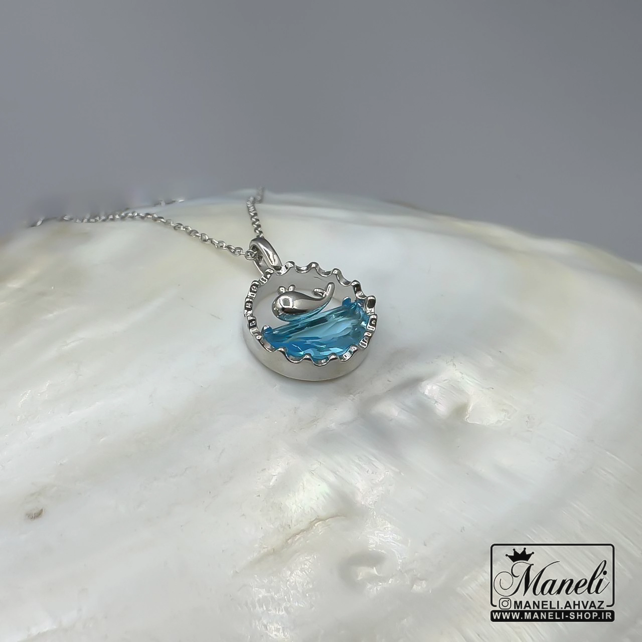 val abi گردنبند وال استیل نقره ای رنگ ثابت |14040705 - Image 1