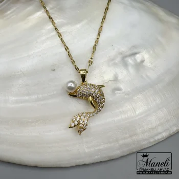 گردنبند وال مرواریدی نگین مخراج شده|140406106