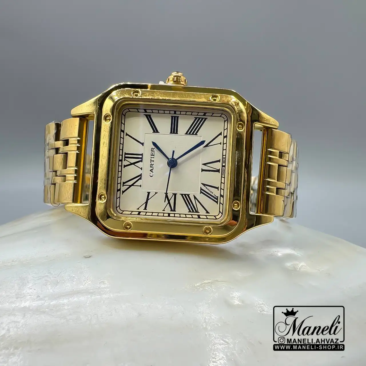 cartier ساعت کارتیر صفحه سفید طلایی