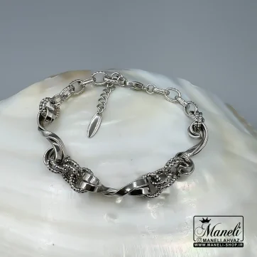 دستبند نقره ای رنگ ثابت ژوپینگ