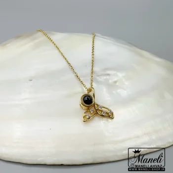 گردنبند زنانه تلسکوپی دم وال به صد زبان دنیا دوستت دارم|14040757 - Image 4