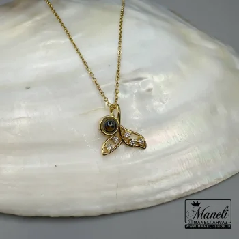 گردنبند به صد زبان دنیا دوستت دارم مدل دم وال