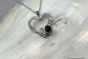 گردنبند قلبی تلسکوپی به صد زبان دنیا دوستت دارم