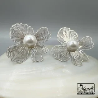 گوشواره مجلسی ظریف نقره ای میخی