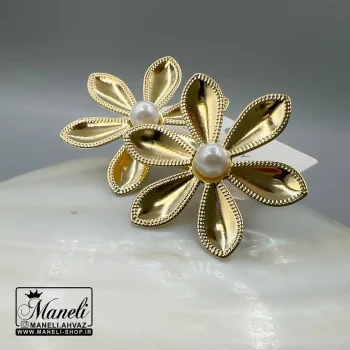 گوشواره طلایی گل میخی با ترکیب مروارید|14040743 - Image 4