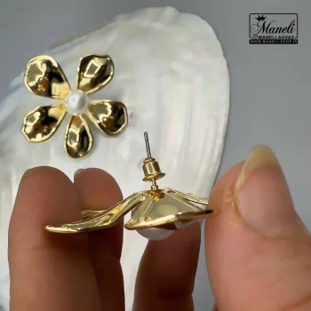 گوشواره ظریف طلایی گل میخی|14040740 - Image 4