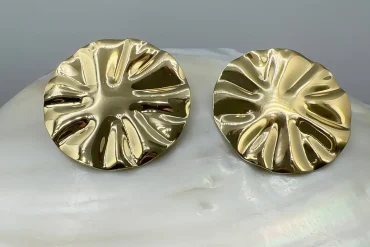 گوشواره سکه ای طلایی میخی