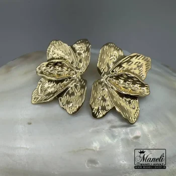 گوشواره طلایی طرح برگ گل|14040744