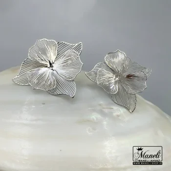 گوشواره نقره ای طرح گل