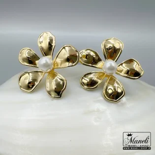 گوشواره گل طلایی میخی