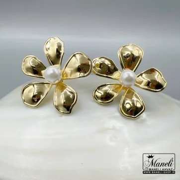 گوشواره گل طلایی میخی