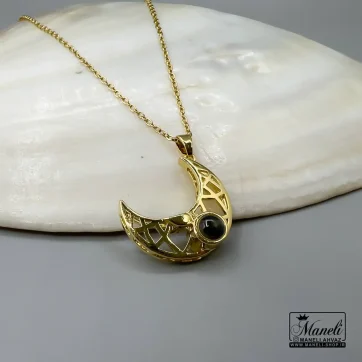 گردنبند ماه تلسکوپی طلایی به صد زبان دنیا دوستت دارم