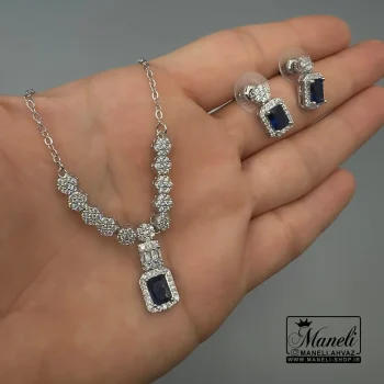 نیم ست  زنانه جواهری نگین سورمه ای رنگ ثابت|14040765 - Image 3