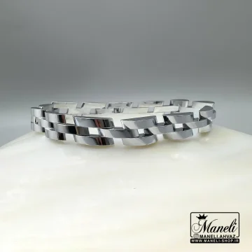 دستبند رولکس نقره ای بافت درشت