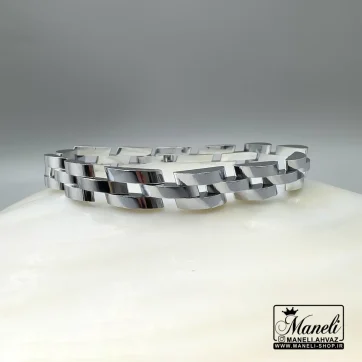 دستبند رولکس نقره ای بافت درشت