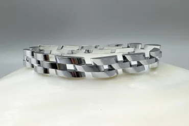 دستبند رولکس نقره ای بافت درشت