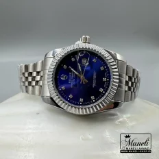 ساعت رولکس نقره ای با صفحه ی آبی