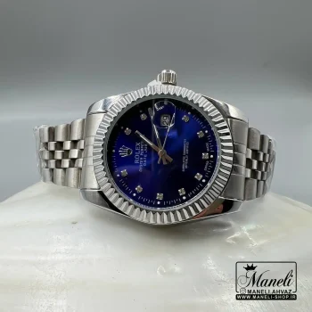ساعت رولکس نقره ای با صفحه ی آبی