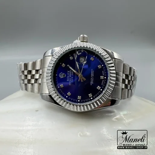 ساعت رولکس نقره ای با صفحه ی آبی