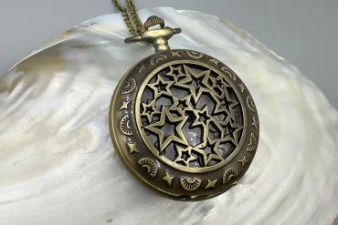 ساعت جیبی و گردنی نوستالوژی زیتونی رنگ|14040726