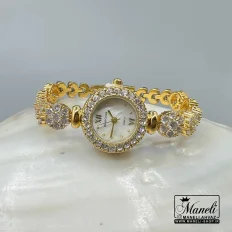 ساعت زنانه طلایی نگین دار