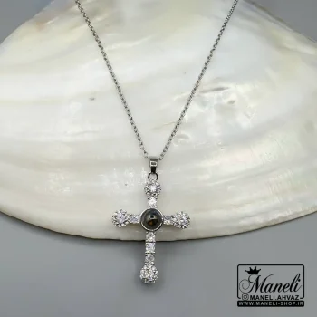 گردنبند سلیب نقره ای لاو به صد زبان دنیا دوستت دارم |14040754