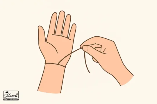 اندازه گیری دور مچ دست برای خرید دستبند با نخ