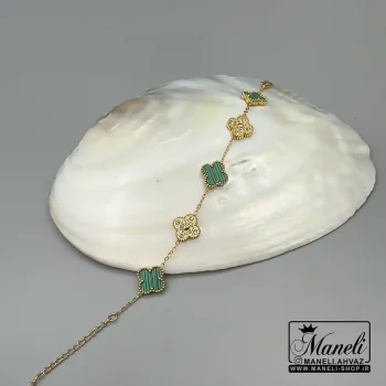دستبند زنانه ونکلیف طلایی و سبز |14040750 - Image 2