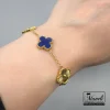 دستبند زنانه ونکلیف طلایی و سورمه ای |14040749 - Image 3