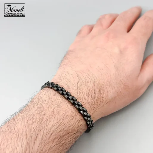 دستبند ظریف رولکس مشکی 6 میل | استیل 14040826