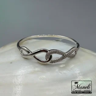 دستبند بی نهایت نقره ای زنانه