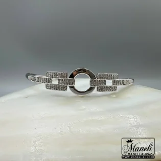 دستبند نقره ای زنانه رنگ ثابت نگین مخراج شده ژوپینگ |140408101