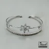 دستبند نقره ای نگین دار تک گل فریسایز|140408116 - Image 3
