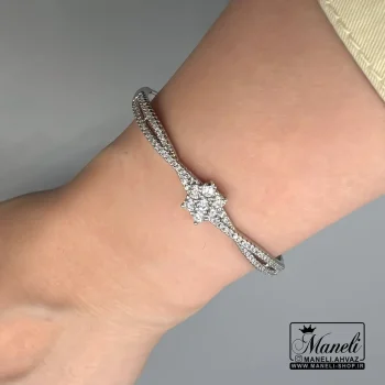 دستبند نقره ای زنانه ژوپینگ نگین مخراج شده رنگ شده|140408103 - Image 3