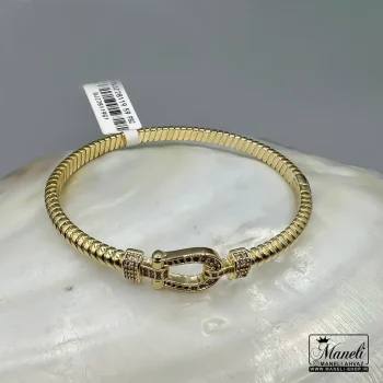 دستبند امگا زنانه طلایی نگین مخراج شده|140408113 - Image 2