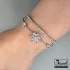 دستبند نقره ای نگین دار تک گل فریسایز|140408116 - Image 4