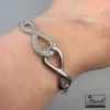 دستبند نقره ای زنانه نگین مخراج شده مدل بی نهایت|140408108 - Image 5