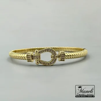 دستبند امگا زنانه طلایی نگین مخراج شده|140408113 - Image 4