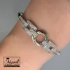 دستبند نقره ای زنانه رنگ ثابت نگین مخراج شده ژوپینگ |140408101 - Image 4