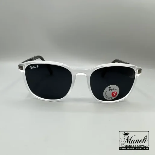 عینک ری بن شیشه مشکی قاب سفید