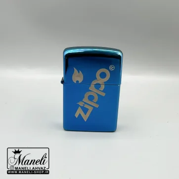 فندک زیپو آبی کاربنی