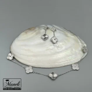 سرویس ونکلیف نقره ای نگین دار