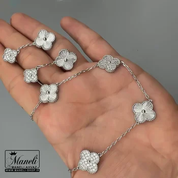 سرویس ونکلیف نگین دار نقره ای
