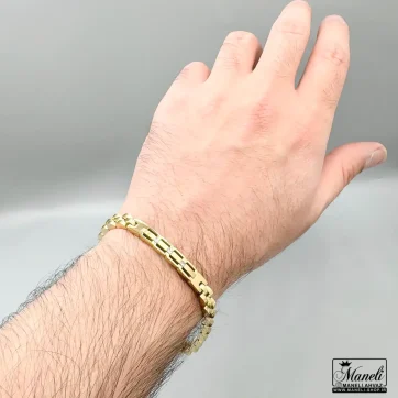 دستبند ظریف رولکس پلاک دار طلایی 6 میل | استیل