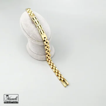 قیمت و خرید دستبند ظریف رولکس پلاک دار طلایی 6 میل | استیل