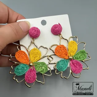 گوشواره طرح گل رنگی