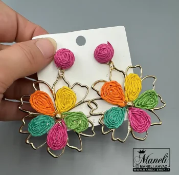 گوشواره طرح گل رنگی