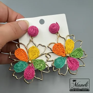 گوشواره طرح گل رنگی